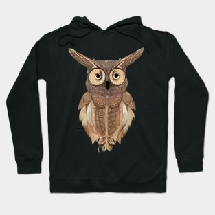 Image of cute owl - symbol of wisdom Hoodie